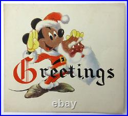 Vintage Walt Disney Christmas Card Studio Staff Employees Mickey Mouse 1947