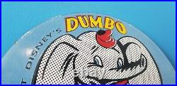 Vintage Walt Disney D-x Gasoline Porcelain Dumbo Service Station Pump Plate Sign