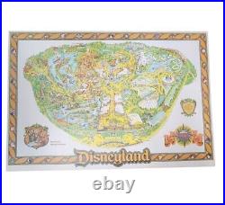 Vintage Walt Disney Disneyland Park Map 1979 Big Thunder Mountain 43 x 29