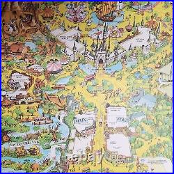 Vintage Walt Disney Disneyland Park Map 1979 Big Thunder Mountain 43 x 29