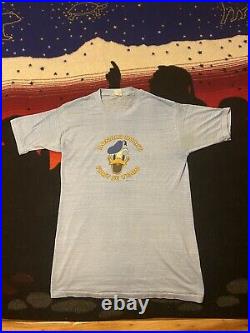 Vintage Walt Disney Donald Ducks First 50 Years T Shirt Paper Thin 1984