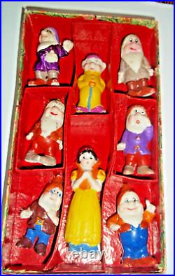 Vintage Walt Disney Ent. Snow White Seven Dwarfs Porcelain Set Original Box