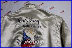 Vintage Walt Disney Imagineering Jacket Adult Large Beige Satin Mickey VTG