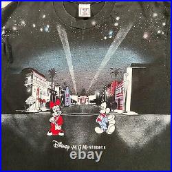 Vintage Walt Disney MGM Studios T-Shirt Mickey Minnie Mouse Men's Size XL Black