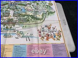 Vintage Walt Disney Magic Kingdom Poster Map Vtg 70's Disney Magic Kingdom Map