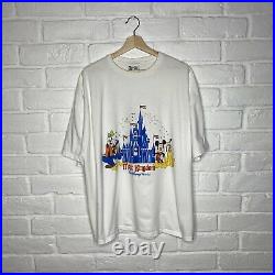 Vintage Walt Disney Magic Kingdom TShirt XL Disney Character And Rides Tee
