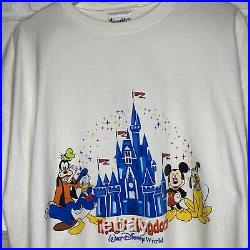 Vintage Walt Disney Magic Kingdom TShirt XL Disney Character And Rides Tee