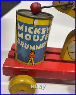 Vintage Walt Disney Mickey Mouse Drummer 476 Fisher Price Toy RARE