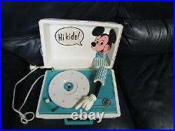 Vintage Walt Disney Mickey Mouse GE Record Player