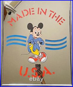 Vintage Walt Disney Mickey Mouse Mirror Wall Picture Made in The USA 1990s 22x28