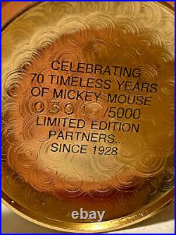 Vintage Walt Disney & Mickey Mouse Pocket Watch 70th Anniversary Rare
