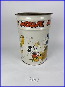 Vintage Walt Disney Mickey Mouse Toy Tin Metal Bucket Original Collectible