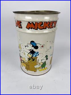 Vintage Walt Disney Mickey Mouse Toy Tin Metal Bucket Original Collectible