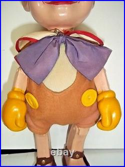 Vintage Walt Disney Pinocchio 14 Knickerbocker Toy Company 1930's Composition