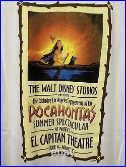 Vintage Walt Disney Pocahontas Movie Promo T Shirt Size XL Rap Tee Single Stitch