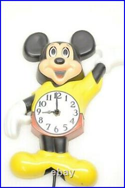Vintage Walt Disney Production 14 inch Mickey Mouse Wall Clock #6784