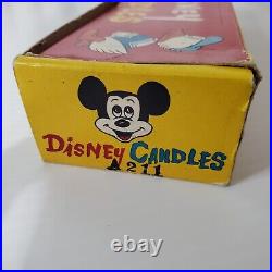 Vintage Walt Disney Productions Candle Set Of 6 In Box Mickey Mouse Donald Duck