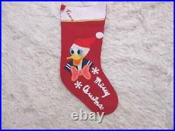 Vintage Walt Disney Productions Japan Christmas Stocking Donald Duck Felt RARE