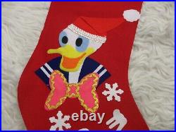 Vintage Walt Disney Productions Japan Christmas Stocking Donald Duck Felt RARE