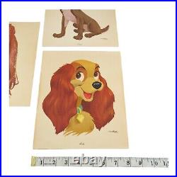 Vintage Walt Disney Productions Lady and The Tramp Prints x3 Lady Tramp Trusty