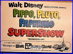 Vintage Walt Disney Productions Pippo Pluto Paperino Supershow Poster Italy Art