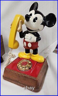 Vintage Walt Disney Productions Plastic Mickey Mouse Rotary Dial Telephone
