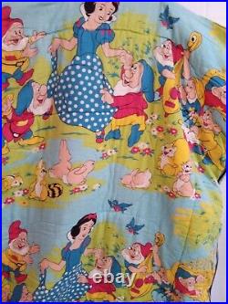 Vintage Walt Disney Productions Sleeping Bag Snow White Seven Dwarfs Blanket