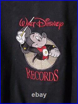 Vintage Walt Disney Records Bomber Jacket Black Embroidered Personalized Susan