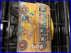 Vintage Walt Disney School Bus Lunch Box with Thermos