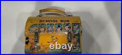 Vintage Walt Disney School Bus Lunchbox And Thermos