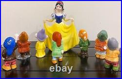 Vintage Walt Disney Snow White and the Seven Dwarfs Ceramic Figure Set Japan