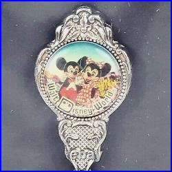 Vintage Walt Disney Souvenir Spoon Shadow Box Mickey Minnie Mouse Silver Plated