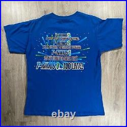 Vintage Walt Disney Space Mountain T-Shirt Mickey Mouse Mens Size Large Blue