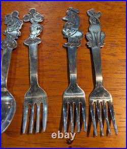 Vintage Walt Disney Stainless By Bonny Mickey, Donald And Pluto Spoons & Fork
