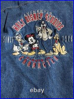 Vintage Walt Disney Studios Always In Character Denim Jacket Adult Size XXL