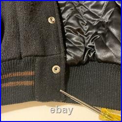 Vintage Walt Disney Studios Editions Varsity Jacket Embroidered Leather Rare XL