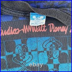 Vintage Walt Disney Studios Mickey Mouse Shirt All Over Print XL Single Stitch