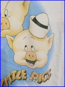 Vintage Walt Disney Three Little Pigs Movie Promo T Shirt Size XL Single Stitch