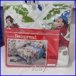 Vintage Walt Disney Twin Comforter Mickey Alice Snow White Bambi Peter Pan New