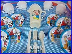 Vintage Walt Disney Wolverine Mickey Mouse Ice Cream Tea Set Tin Litho Sealed