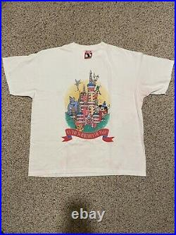 Vintage Walt Disney World 25th Anniversary Genie Goofy Mickey 90s XXL T-Shirt