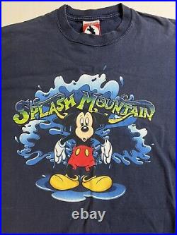 Vintage Walt Disney World 90s splash mountain navy shirt sz XL Mickey World