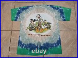 Vintage Walt Disney World Animal Kingdom Tie Dye Shirt Single Stitch Made in USA