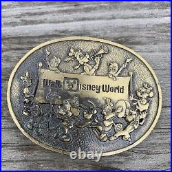 Vintage Walt Disney World Belt Buckle With Mickey, Minnie, Donald Duck