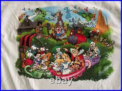 Vintage Walt Disney World MAGIC KINGDOM Mickey Minnie Goofy DOUBLE SIDED Large