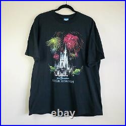 Vintage Walt Disney World Magic Kingdom Castle Fireworks Shirt Made in USA Sz XL