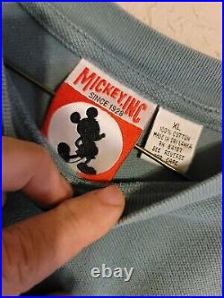 Vintage Walt Disney World Mickey Inc. T-shirt Size XL blue/Green embroidering