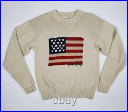 Vintage Walt Disney World Mickey Mouse Inc American Flag Knit Sweater Med Rare