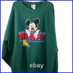 Vintage Walt Disney World Mickey Mouse Pullover Sweatshirt crewneck Mens 5XL USA