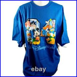 Vintage Walt Disney World NEW Mickey Mouse Graphic Print T-Shirt Blue Mens 2X